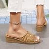 Women Slip On Wedge Sandals Open Toe Casual Summer Shoes Lightweight Comfortable Footwear for Daily Wear