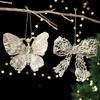 Christmas Tree Decor Ornaments With Gold Snowflake And Reindeer For Holiday Festivities