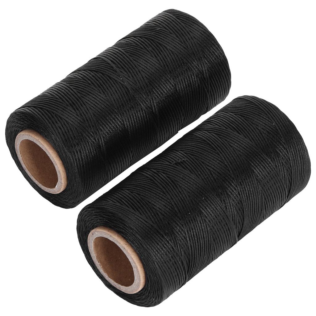 2 Rolls Waxed Thread Leather Sewing Stitching String Accessories DIY Handicraft Black
