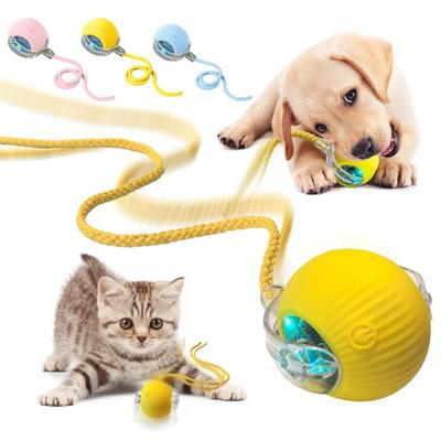 Interactive Rolling Ball Cat Toy Motion Activated Electric Moving Ball Toy with Long Tail 3 Modes Smart LED Cat Enrichment Toy for Indoor Cats