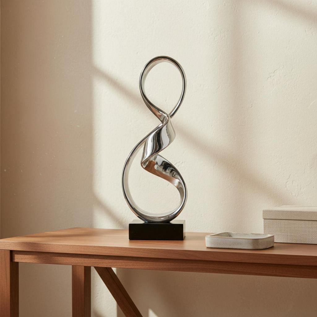 Geometric Resin Sculpture Minimalist & Design Gold Abstract Ornament for Desk