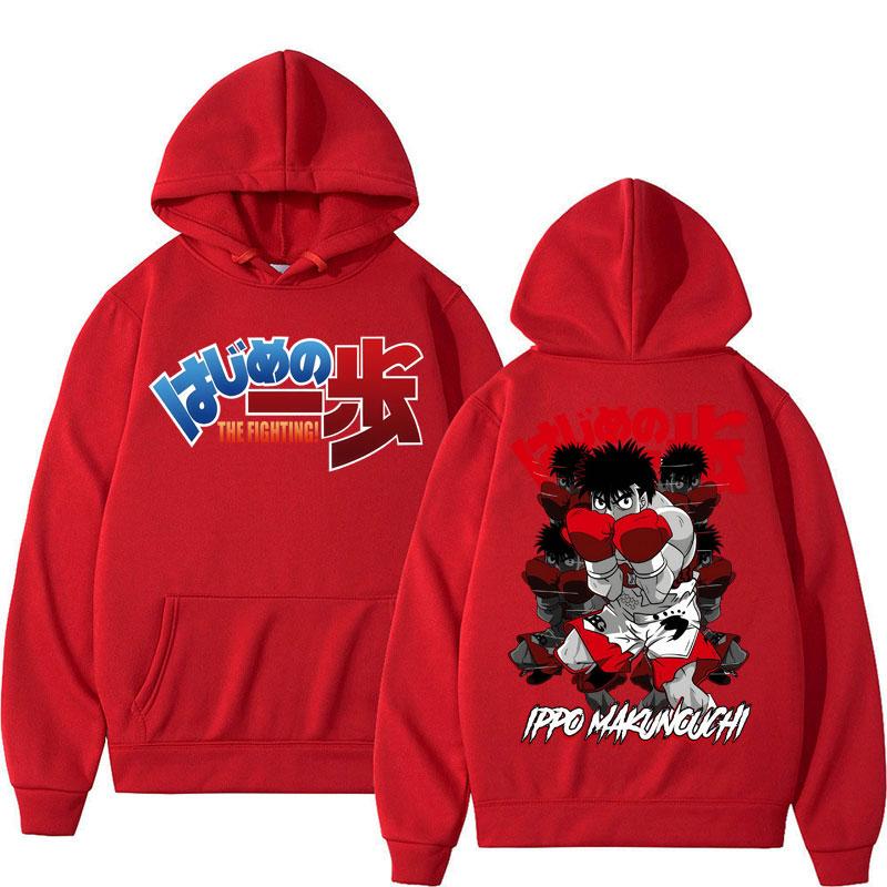 Anime Hajime No Ippo Kamogawa Boxing Gym Hoodie Makunouchi Takamura KGB Sportwear Oversized Fleece Casual Streetwear