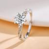 TikTok Influencer Inspired Moissanite Six-Prong Wedding Ring for Women - One Carat Jewelry