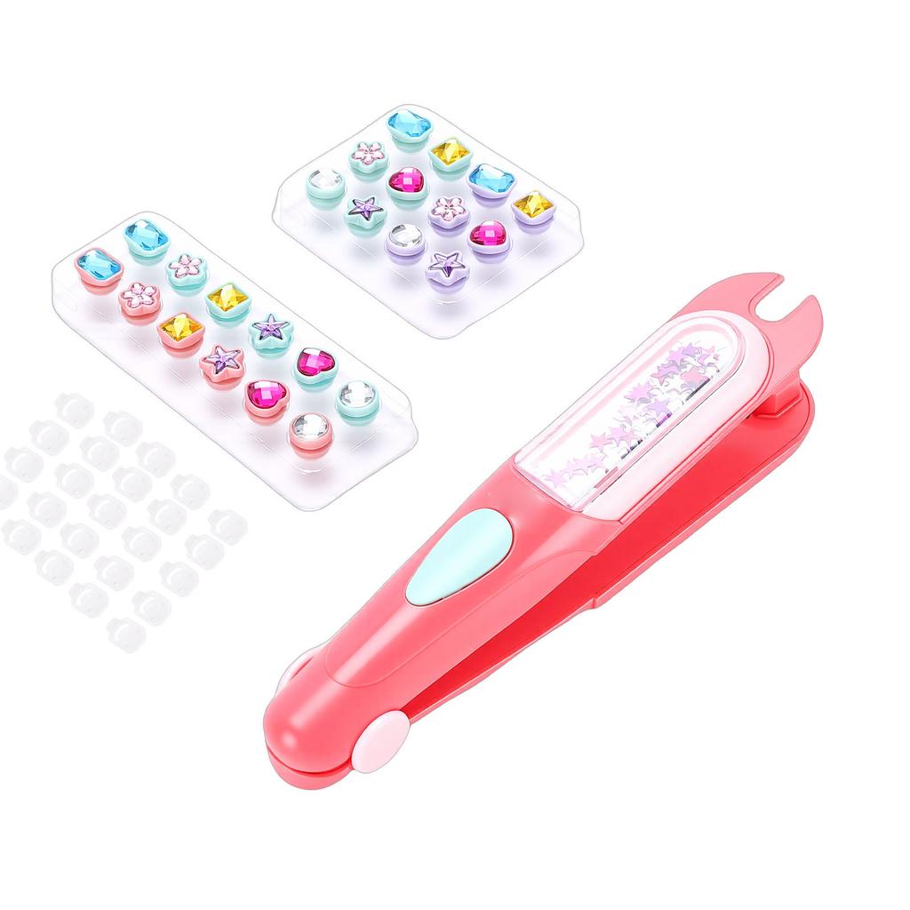 Tampographe Bijoux de Cheveux Réutilisable Brillant Bling Outil de Coiffage pour Cheveux avec 24 Strass Scintillants pour Filles