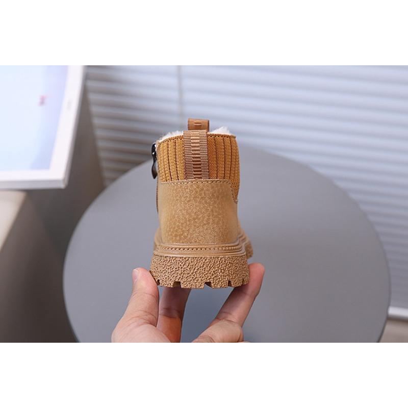 New Arrival Fall/Winter Kids' Warm Plush-Lined Short Boots – Trendy Fashion, Simple Versatile Durable Boots for Toddlers (Unisex)