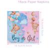 Pink Blue Teddy Bear Disposable Tableware Set Boy or Girl Paper Napkin Plate Gender  Reveals Baby Shower Party Decor Supplies