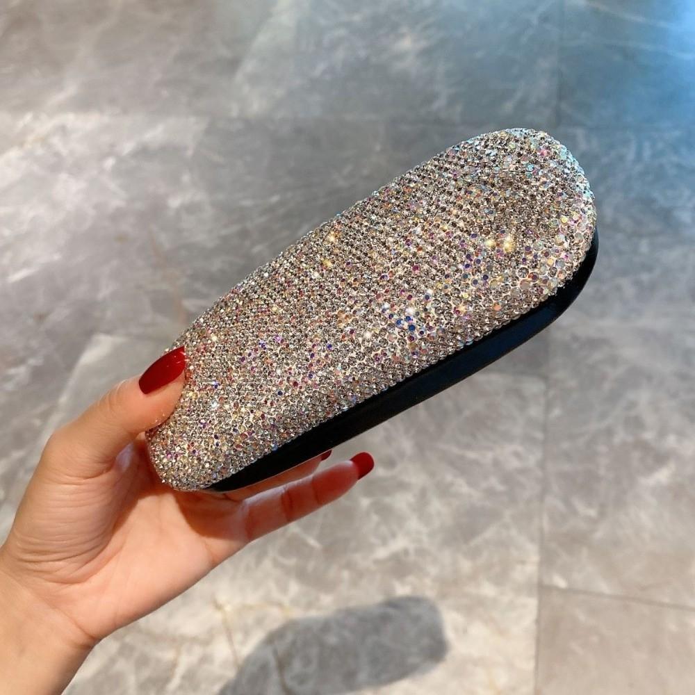 Leather Rhinestone Glasses Case Black Eyewears Storage Box Sunglasses Protective Case  School