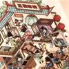 Cabin Scene Ancient-Style Stickers Cartoon Design Landscape Sticker Book  Scrapbooking