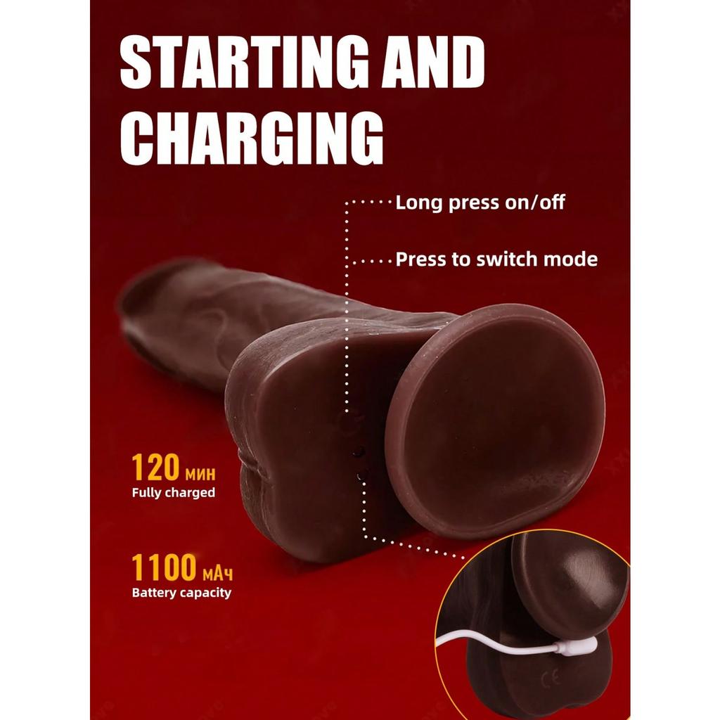 10 Telescopic 10 Vibrating Wireless Remote Control Sex Product Thrusting Realistic Dildo Vibrator Anal Vaginal Massage Sex Toy For Adult Women  G-Spot