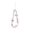 Bear Bead Phone Chain Cute Charms Keychain Wristband Strap Girl Woman Cellphone Flower Lanyard