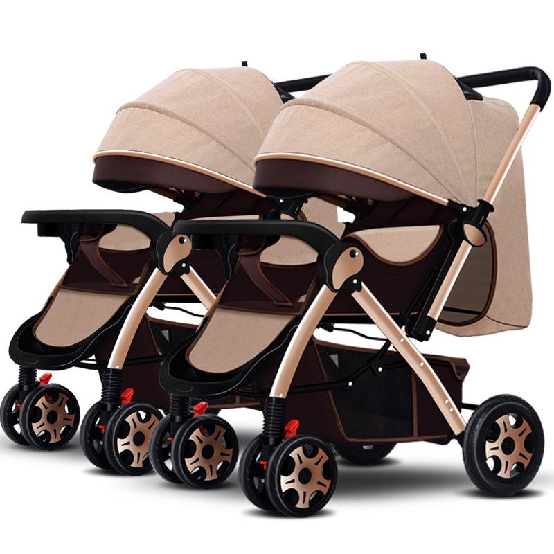 Lekki Wózek Bliźniaczy: Składane, Opcja siedzenia i leżenia dla dzieci