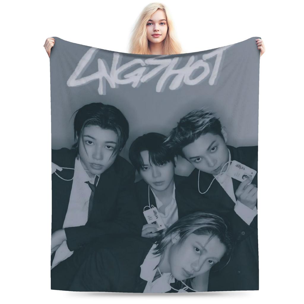 Super Soft Kpop Group Lngshot Throw Blanket Premium Flannel Fleece Lightweight Bed Blanket Super Cozy Blankets All Season Use