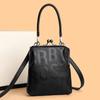 Retro Stone Pattern Patent Leather Women's Short Mobile Phone Bag Simple and Fashionable Shoulder Messenger Bag Change Bag