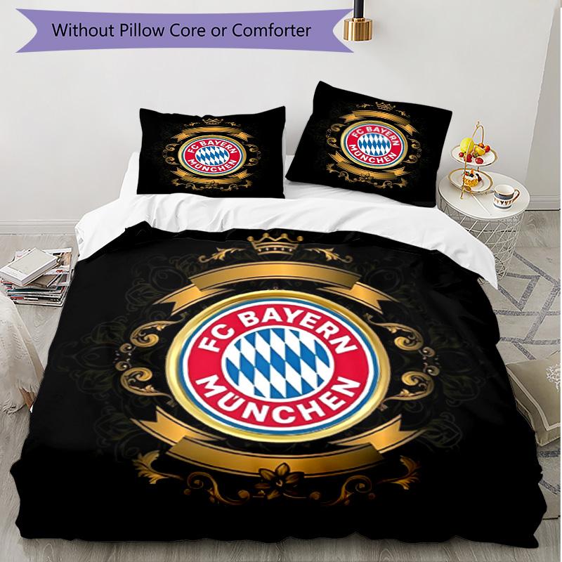 3pcs Duvet Cover Set (1*Duvet Cover + 2*Pillowcase, Without Core), FC Bayern Print Soft All‑Season Bedding Set, Home Bedroom Decor Gift
