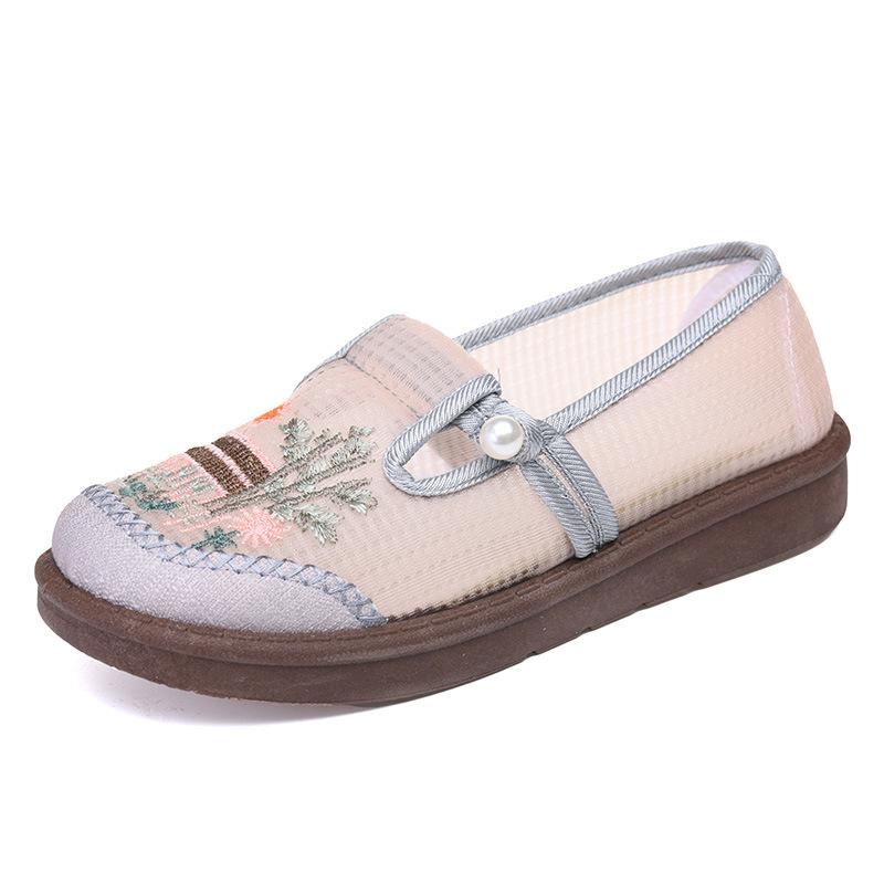 

Летняя сетчатая пряжа мягкая подошва легкие дышащие тканевые туфли женские сетчатые туфли 40 серый