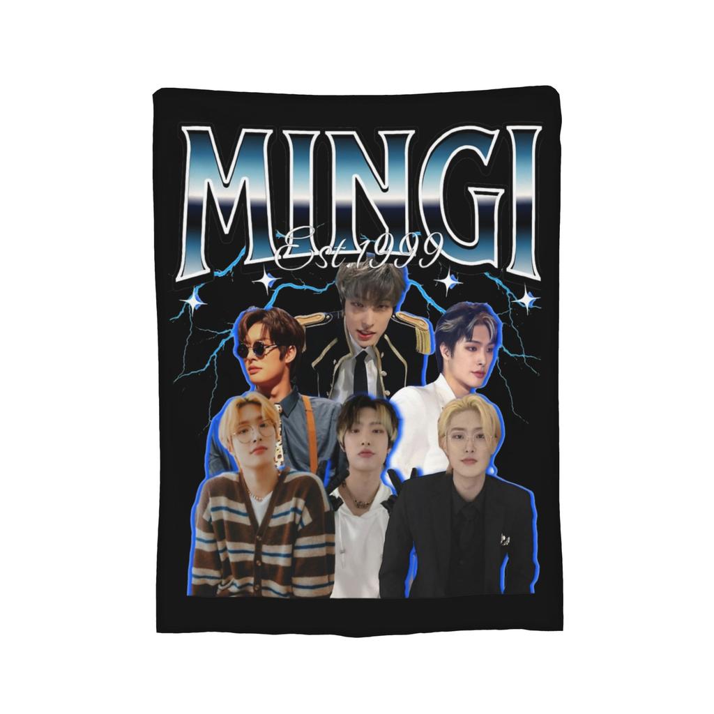 Yunho 90s Ateez Kpop Band Blanket Fleece Spring/Autumn  Breathable Soft Throw Blankets for Bedding Couch Bedspreads