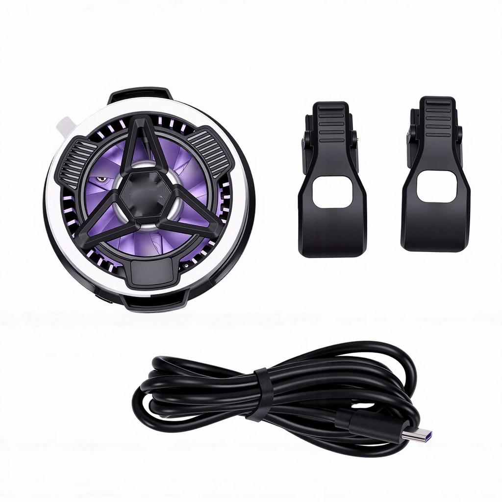 Magnetic Phone Cooler with 15W Wireless Charging Phone Cooling Fan RGB Lights Fit for IOS Phone Tablet