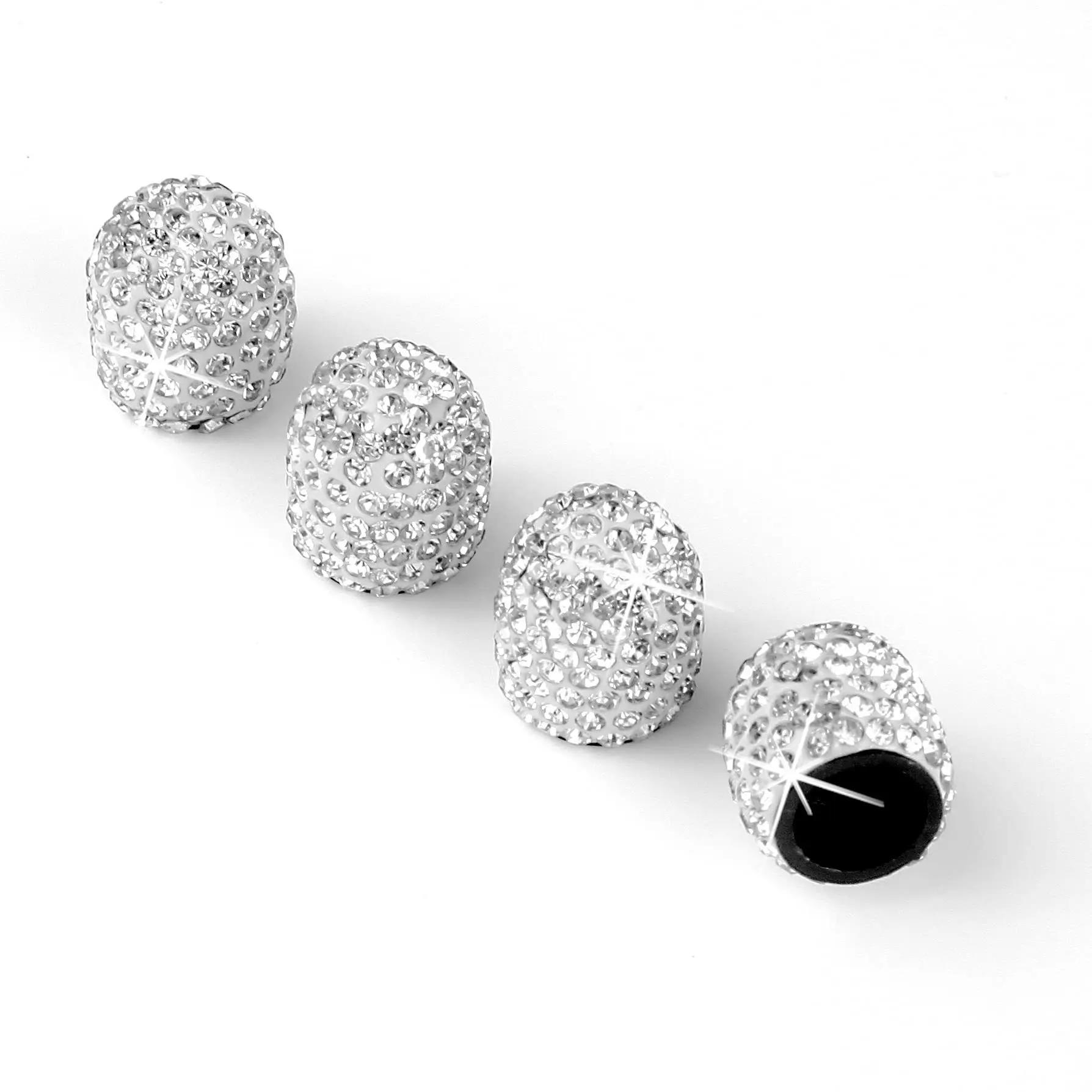 

4PCS Bling Diamond Car Wheel Tire Valve Caps Tyre Rim Stem Covers for Automobiles Motorcycles Truck Bike Women Auto Accessories белый