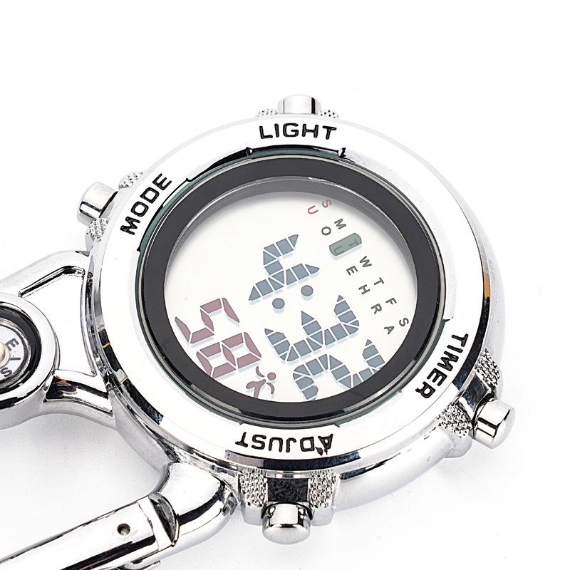 Multi-Function Outdoor Mountaineering Buckle Watch with Luminous Display and Alarm Clock