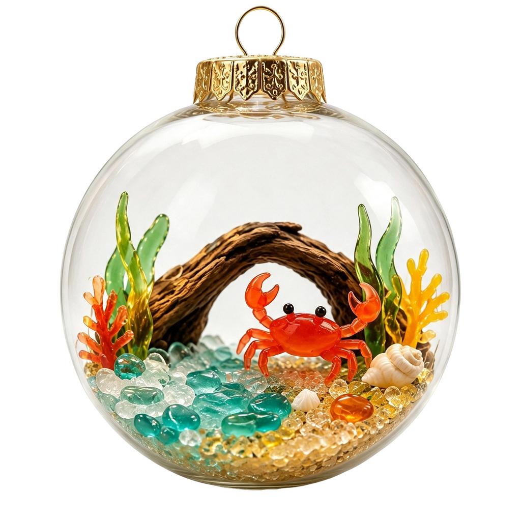 Themed Christmas Tree Ornaments Set of 10, Unlit Hanging Pendant Decorations for Holiday Tree