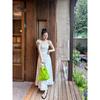 French Pure Lust Vacation Style Floral Backless Waistless Tie Fly Sleeve Long Dress Dress Long Dress Traditional Dress