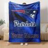 Name Custom New England Patriots Logo Print Flannel Blanket High Quality Warm Comfortable Cover for All Seasons Perfect for Gifts Home Decor