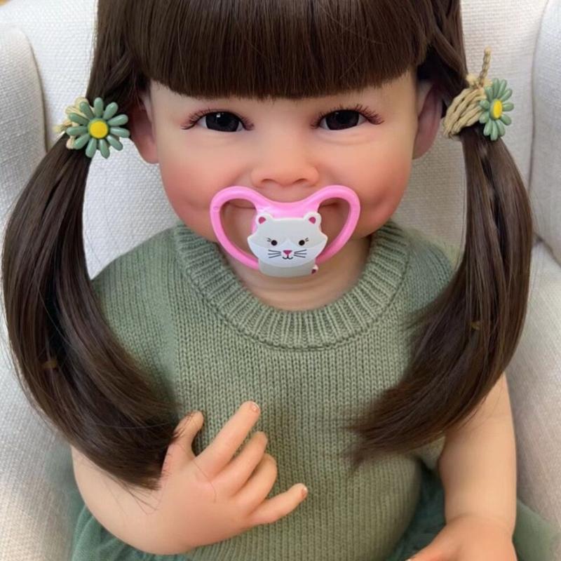 21'' Reborns Doll Toddler Girl Doll Soft Vinyl Life Like Doll Realistic Doll Long Hair Children Sleeping Toy