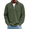 2026 Autumn Men's Casual Corduroy Polo Shirt with Stand-up Collar and Zipper
