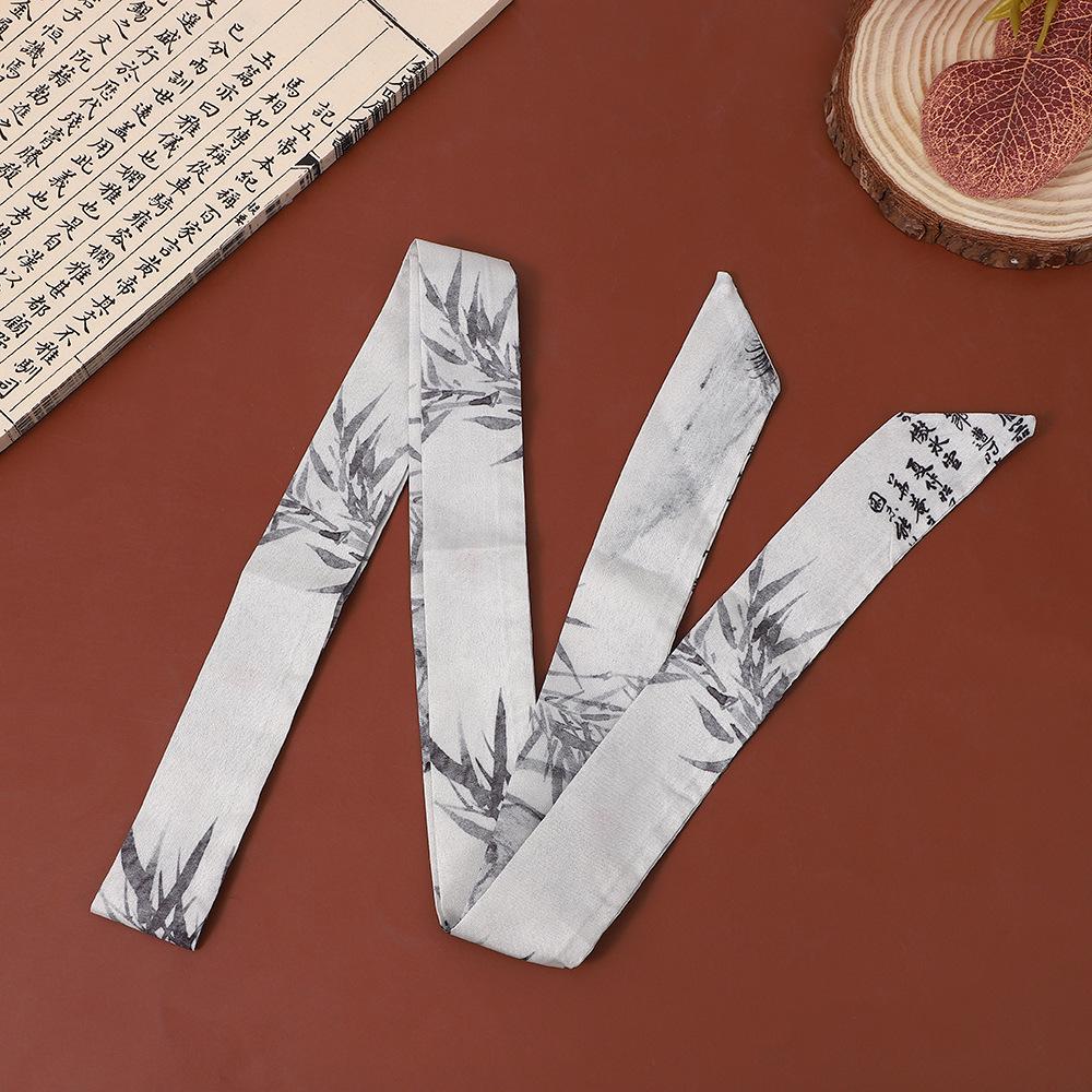 

«Весенний новый шелковый шарф с принтом в старинном стиле и повязка на голову из китайской ленты»