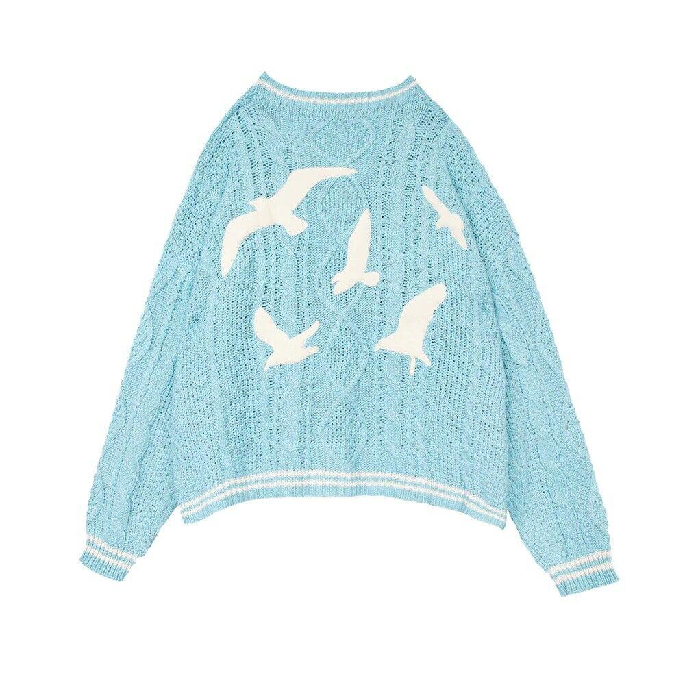 2026 European & American Women's Autumn/Winter Embroidered Knit Cardigan - Loose Casual Sweater