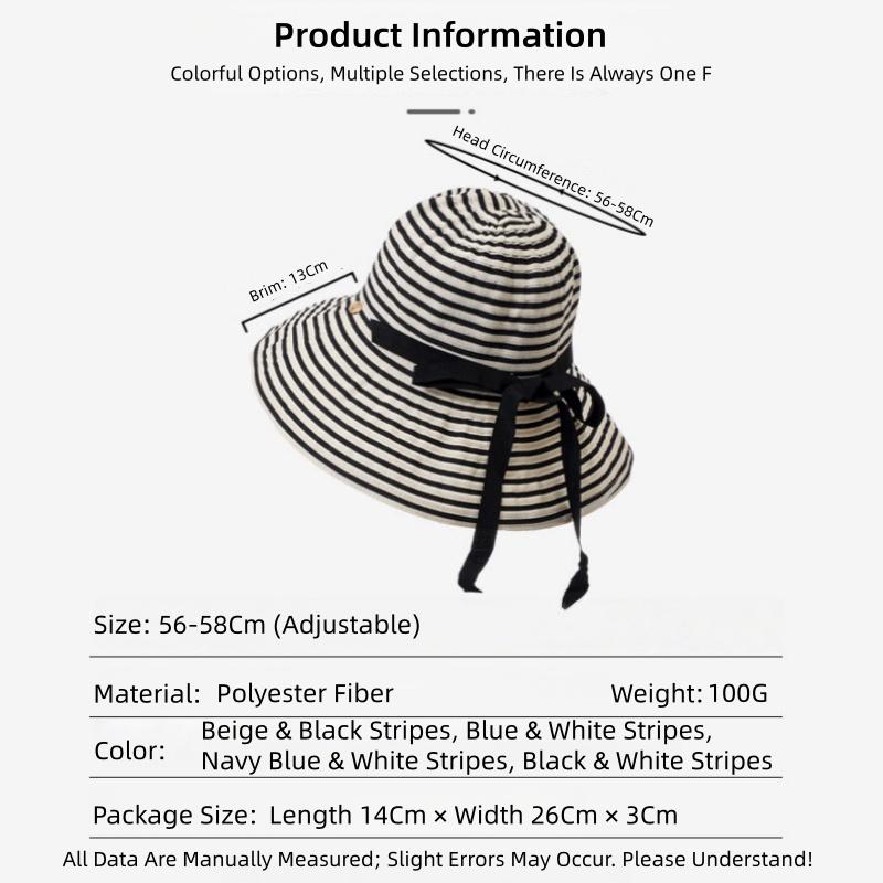 Striped Sunglasses Hat Versatile Sun Hat, Foldable, Summer Uv Protection, Wide-Brimmed Fisherman’S Hat Upf50+