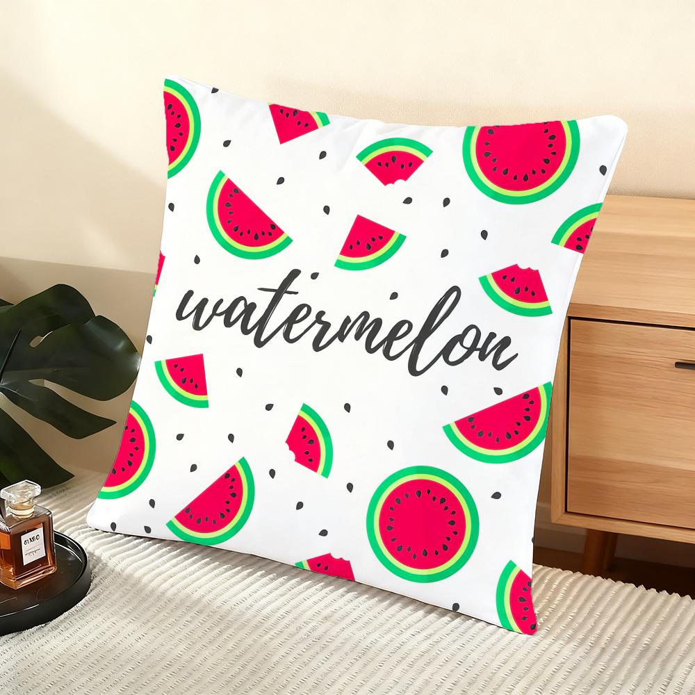 Watermelon Cushion Cover Soft Short Plush Pillow Cover Smooth Cozy Texture Aesthetic Cushion Case Home Decor