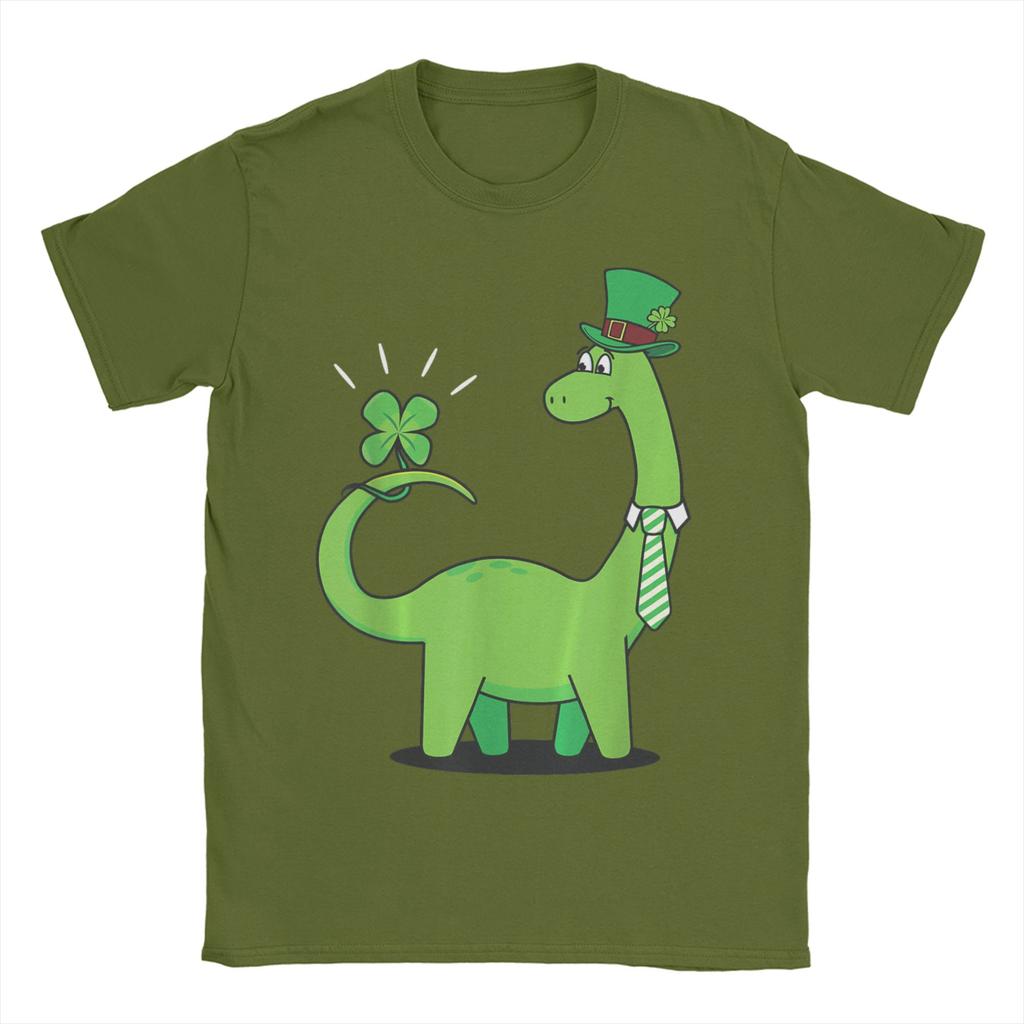 Dino St Patricks Day TShirt Summer Fashion TShirts Unisex Cotton ONeck Plus Size XL Tees ShortSleeve YK Basic Tops