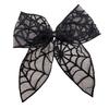 Holiday Themed Hair Clip Halloween Bat Mesh Bow Spring Clips, Black White Lace Spider Web Accessories Barrettes, Gothic Dark Style for Women
