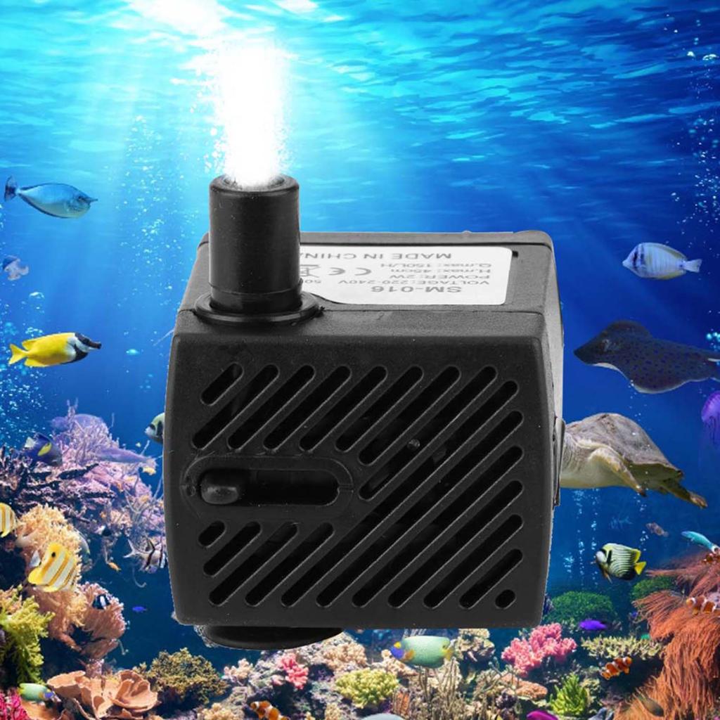 SM-016 2W Fish Tank Submersible Water Pump with 4 Colorful Lights Aquarium Filter for Rockery