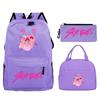 Demon Hunters Printed Children's Backpack Three-piece Campus Fashion Primary and Secondary School Students Large Capacity School Bag