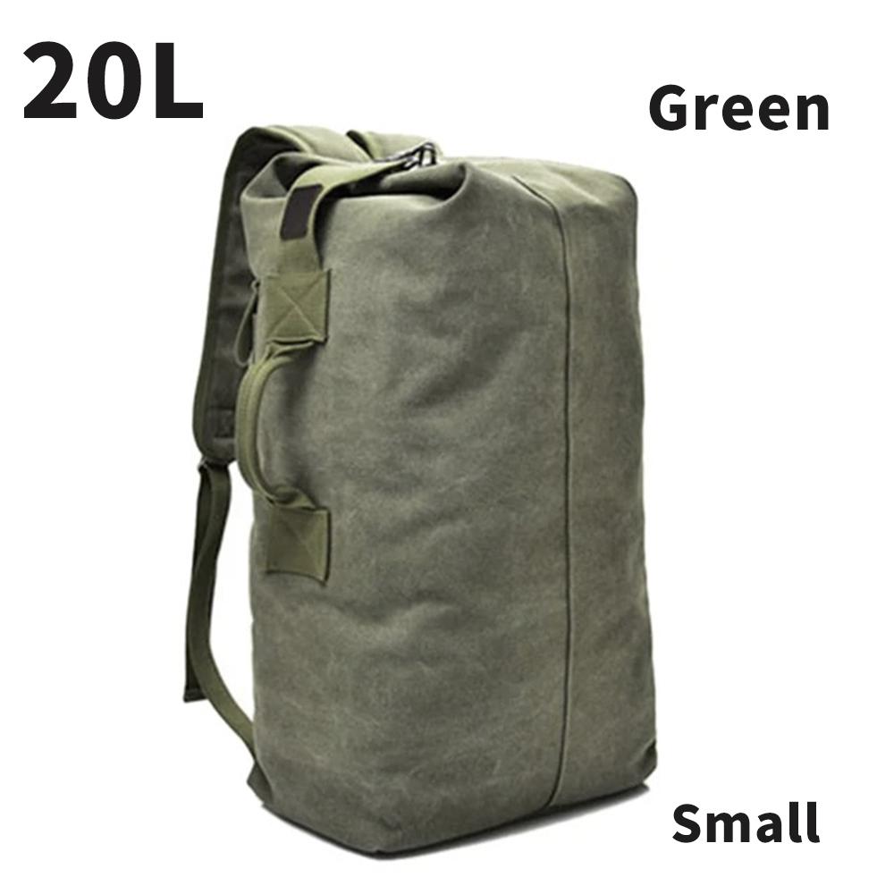 

Large Travel Climbing Bag Backpack Women Bags Canvas Bucket Bag Shoulder Sports Bag Male Outdoor Small（20L) зелений