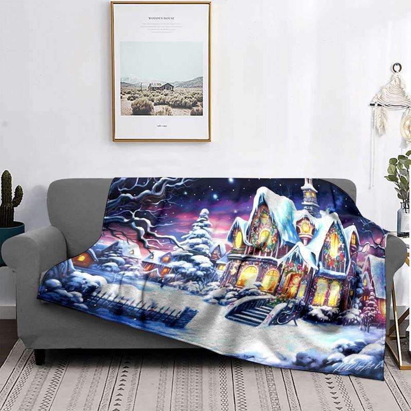 Home decoration plush Throw Sofa blanket Bedspread bed fluffy soft blankets decor Plaid Modern simple Merry Christmas winter