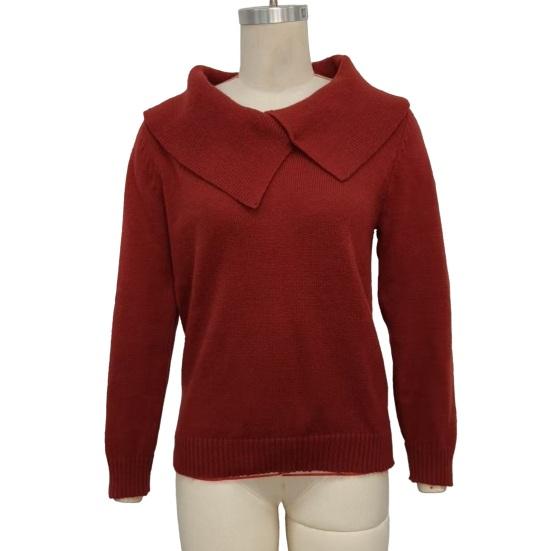 Damen Strickoberteile Großer Revers Langarm Einfarbig Pullover Weich Dehnbar Lässige Strickwaren Arbeit Party Date Kleidung