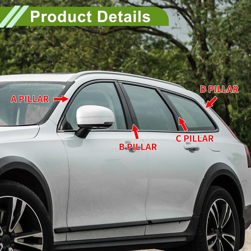 Door Pillar Window Trim for Chrysler 200 2011-2014 Black Front Rear Left Right Anti Scratch Sticker Pillar Posts Cover 10 Pcs