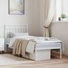 Metal Bed Frame with Headboard White 80 X 200 Cm