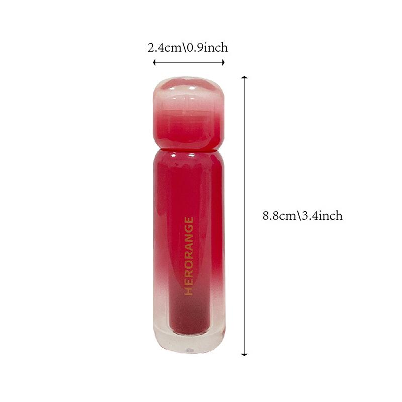 Herorange Brillo de Labios Espejo Agua Brillo de Labios Líquido Hidratante Labial Tinte Transparente Maquillaje Cosméticos Mujeres Coreanas