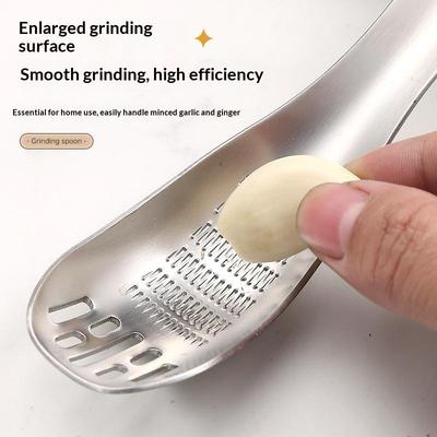 Multifunctional Stainless Steel Kitchen Utensil For Cooking Garlic Ginger Vegetable Grater Grinder Spoon Kitchen Supplies&