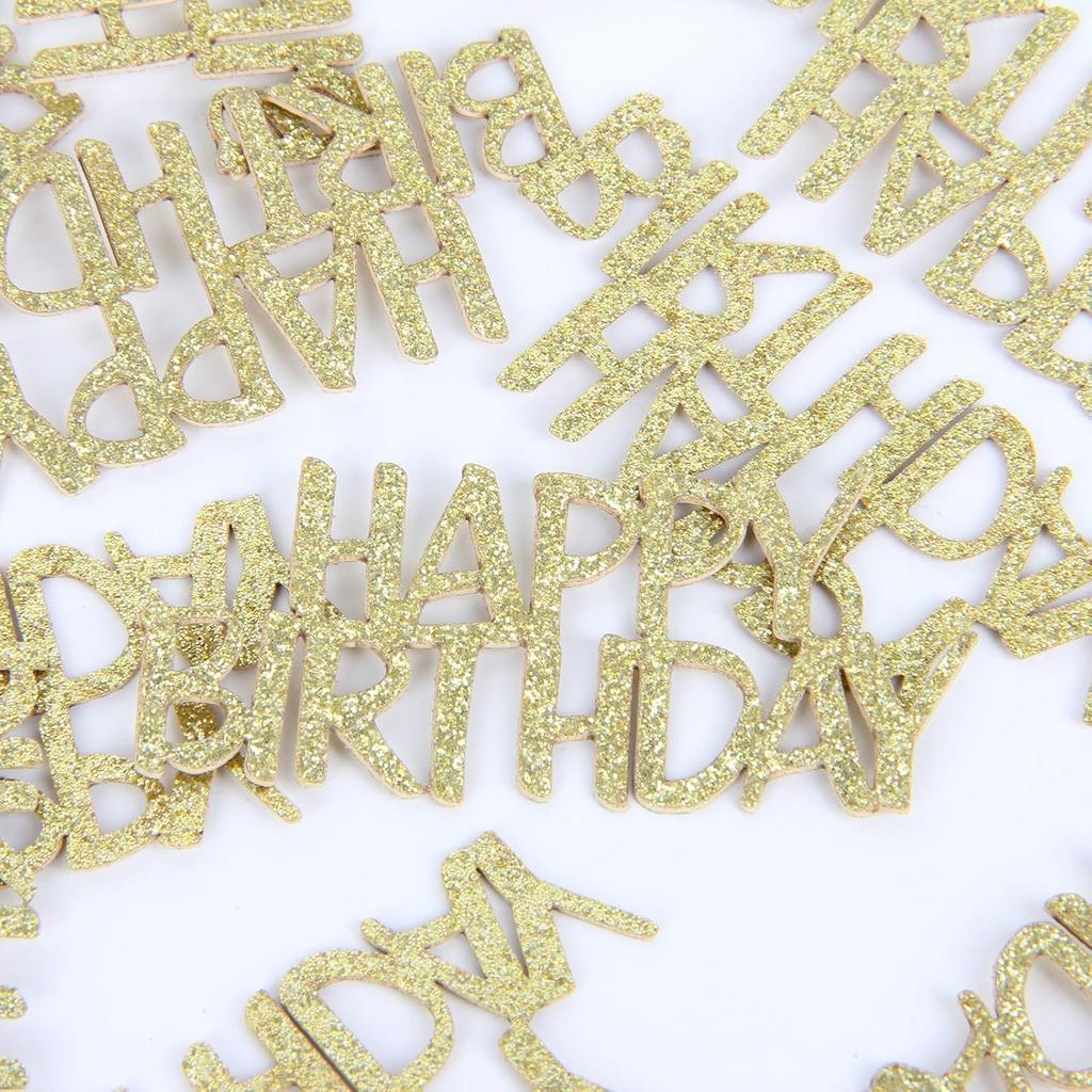 Happy Birthday Confetti - Birthday Party Table Decorations Gold Glitter, Table Scatter Confetti Decorations for Baby Shower Birthday Party