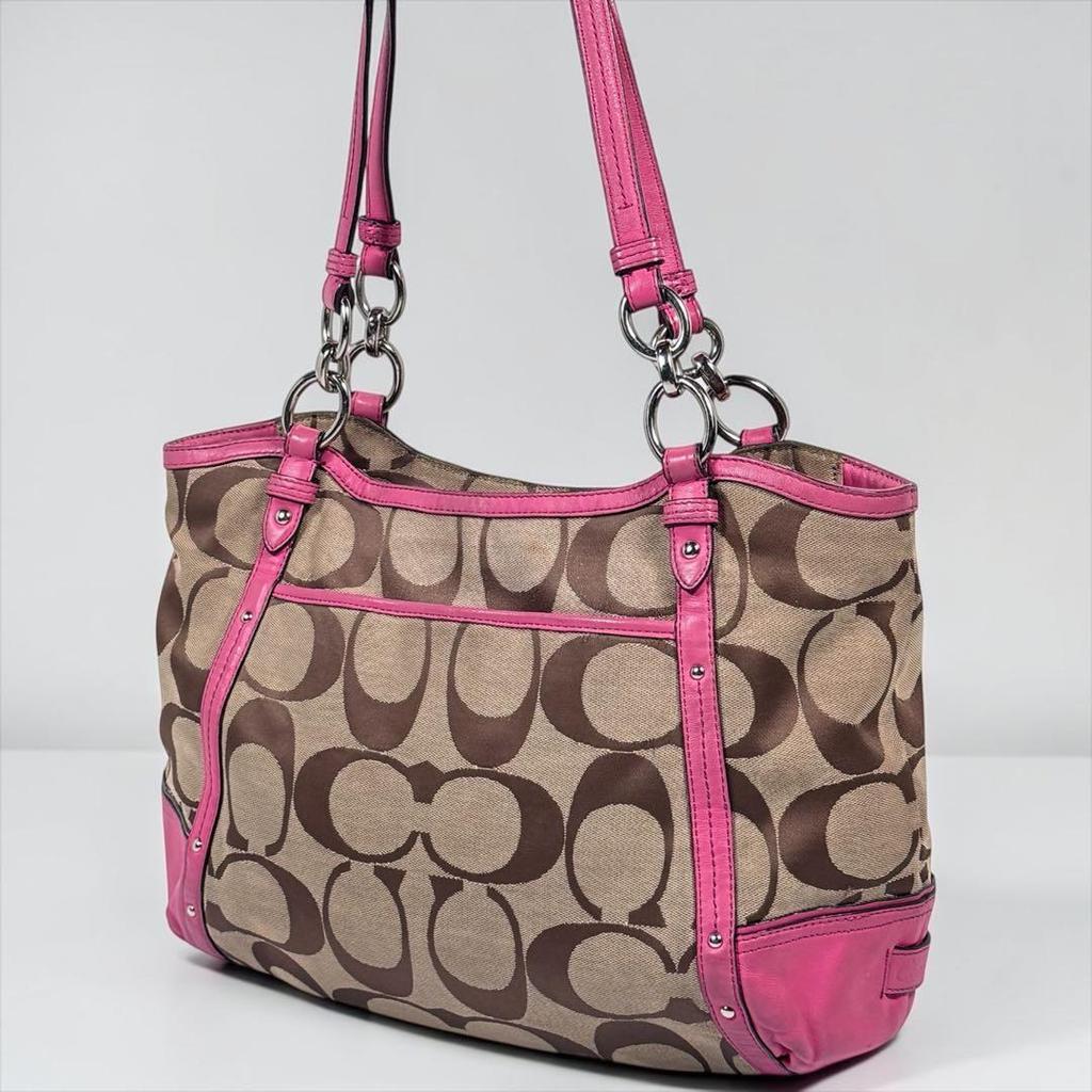 Used COACH Coach Alexandra Pink y2k Signature Tote Bag