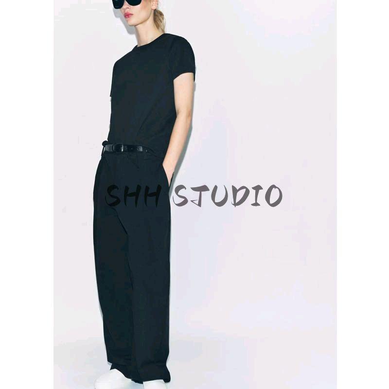 Spring New Women's Retro Versatile Multi-Color Double-Sided Cloth Slim-Fit Short-Sleeved round Neck T-shirt 4174378