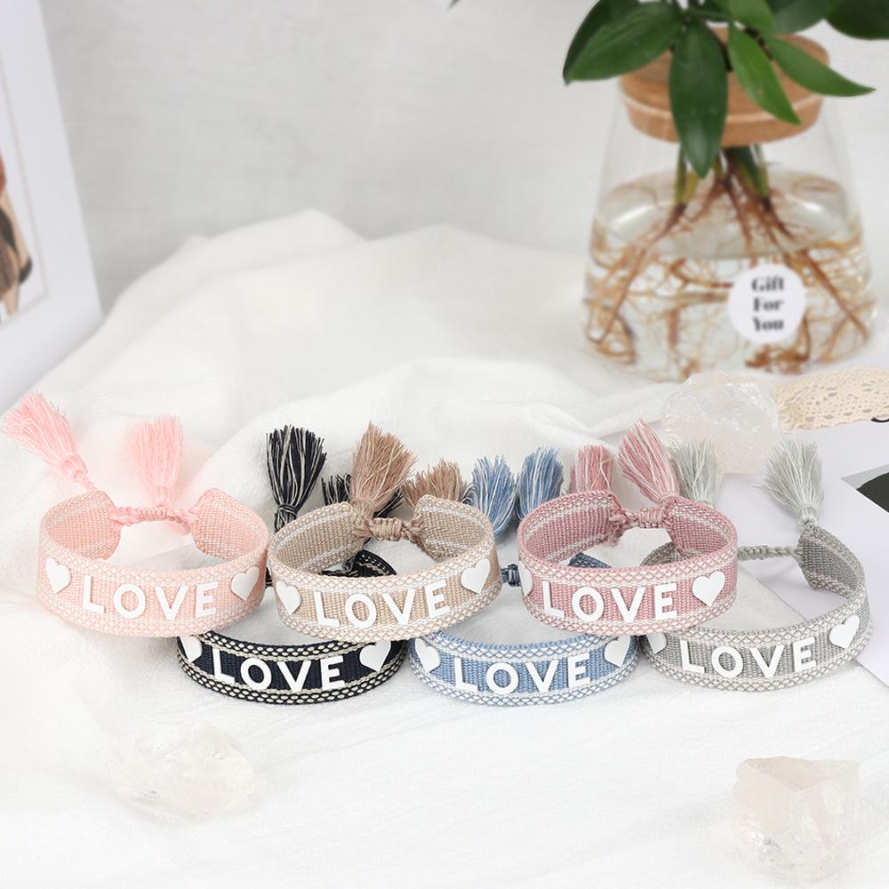 Silicone Letter Woven Bracelet: Women's Handmade Tassel Bracelet Gift
