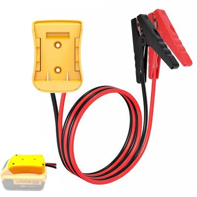 Jumper Cables For Car With Adapter Compatible With DE.WALT 20V Batteries, Silicone Wire 8AWG 2FT Automotive Booster Cables For Jump Starting Car