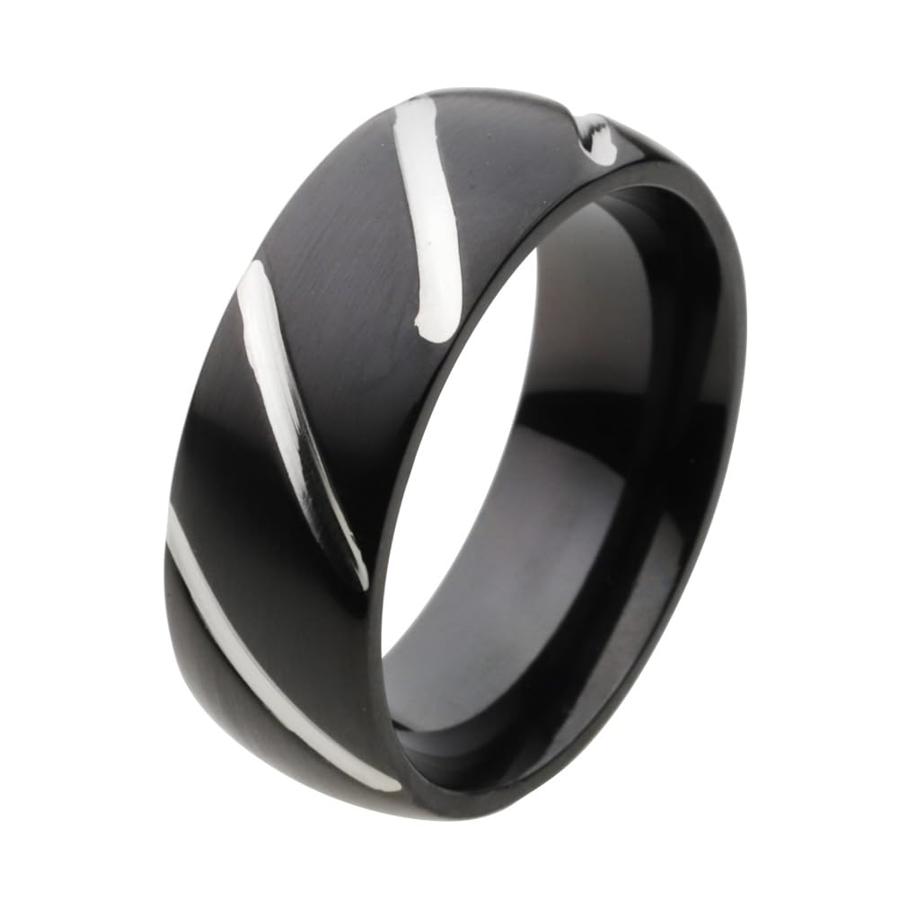 

Кольцо Slash Line Black, сталь fr6038 19 [Figmart] [Аксессуар из нержавеющей стали] №.