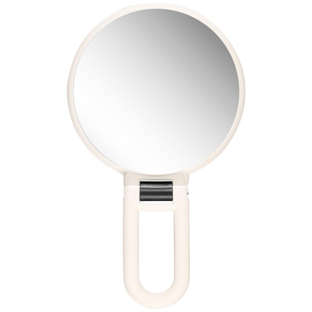 Vergrößerungsspiegel, Handspiegel mit Griff, Doppelseitiger Handspiegel mit 30X/1X Vergrößerung, Reise Faltbarer Make-up-Spiegel